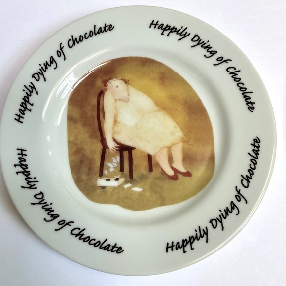 Erika Oller ‘Happily Dying of Chocolate’ Small Plates-Set of 6 - Picture 4 of 12